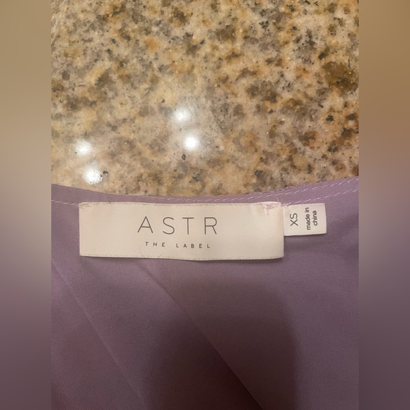 Astr Lilac Floral Print Short Sleeve Ruffle Midi Dress - Picture 5 of 6